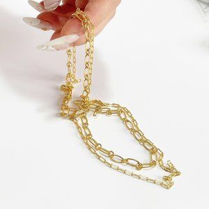18K Gold Paperclip Chain Link Necklace, Trending Gold Necklace, Anniversary Gift
